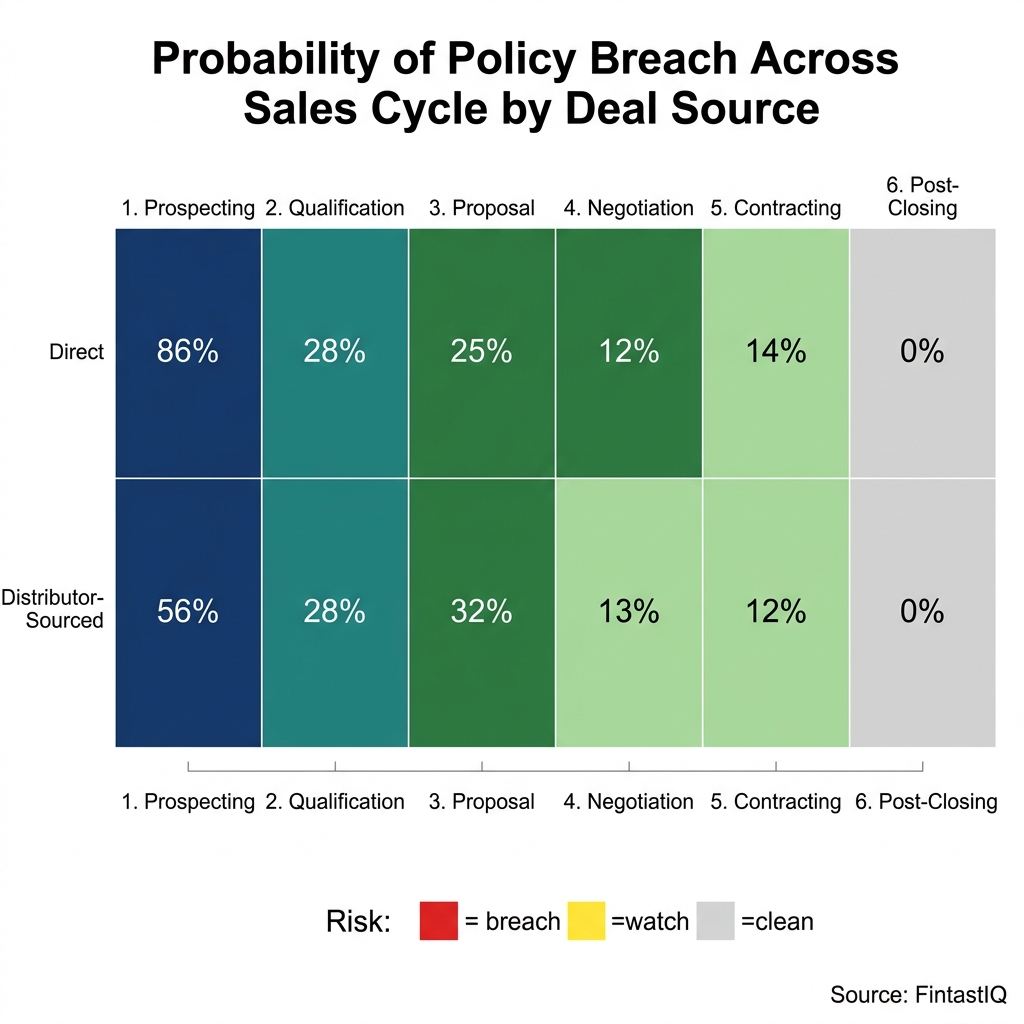 Discount-signal heatmap by deal stage