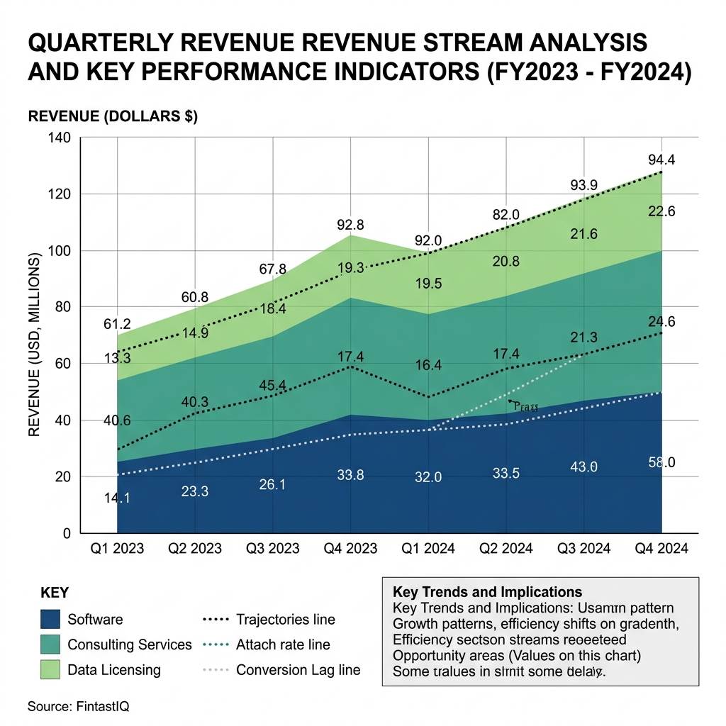 Revenue-mix trajectory ribbon chart