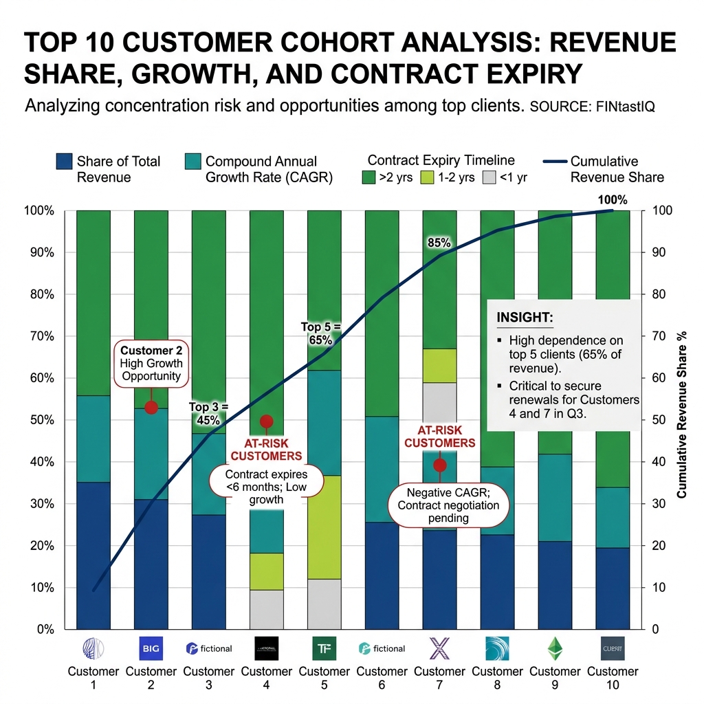 Top-10 customer concentration cohort chart