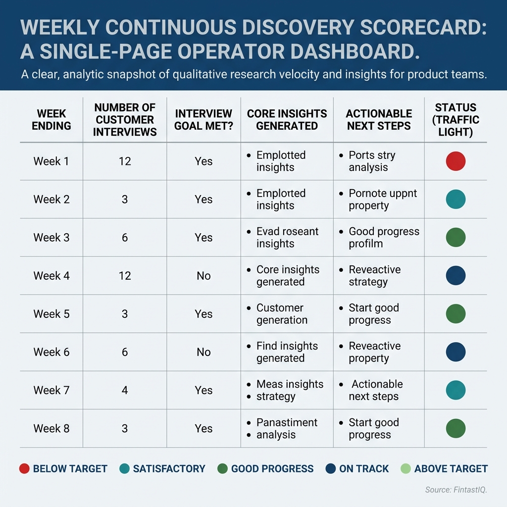 Weekly discovery scorecard