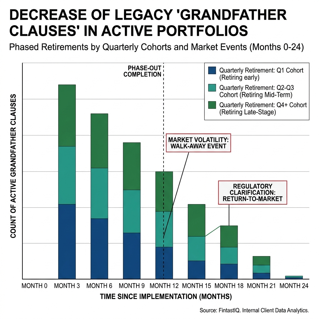 Grandfather-clause cohort retirement timeline