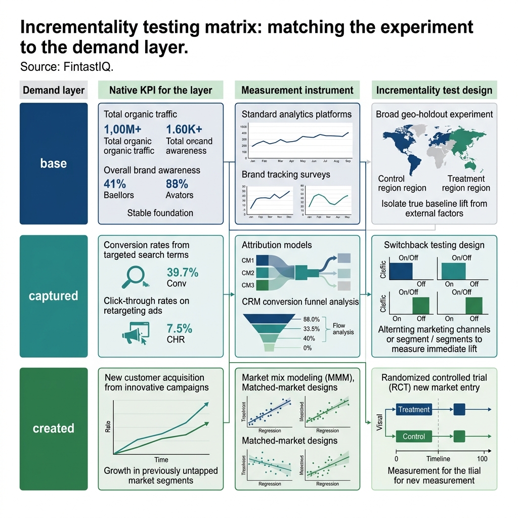 Incrementality testing matrix